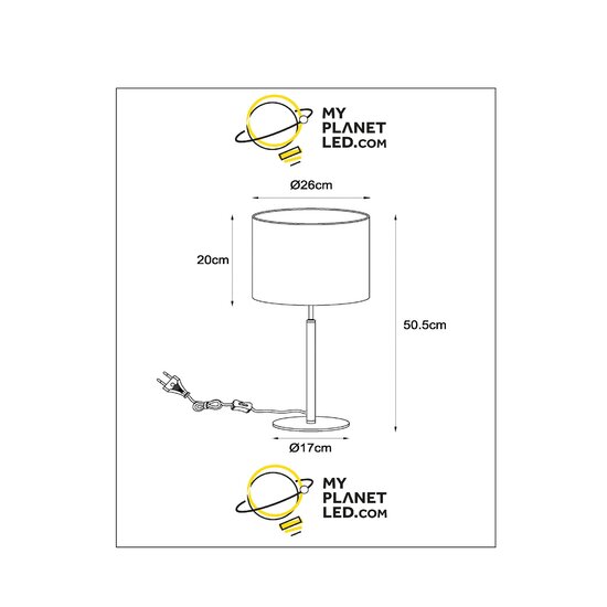 Montana zwarte tafellamp diameter 26 cm 1xE27