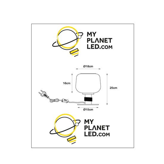 Esprit tafellamp diameter 18 cm 1xE27 amber