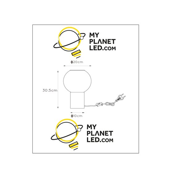 Lampe de table Mario diamètre 20 cm 1xE27 noir