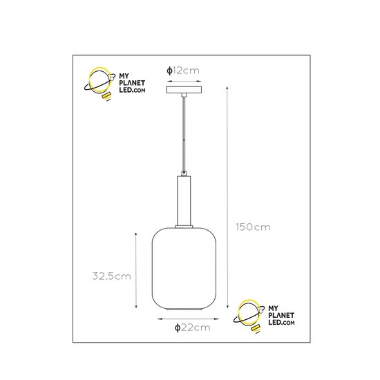 Lampe à suspension fumée Jackie diamètre 22 cm 1xE27