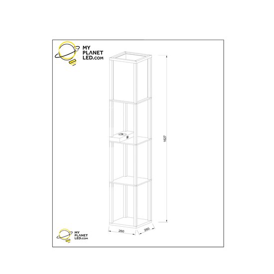 Tower black floor lamp 1xE27 with wireless charger black