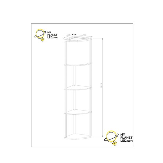 Tower vloerlamp 1xE27 zwart