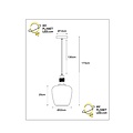 Esprit elegante hanglamp diameter 22 cm 1xE27 amber