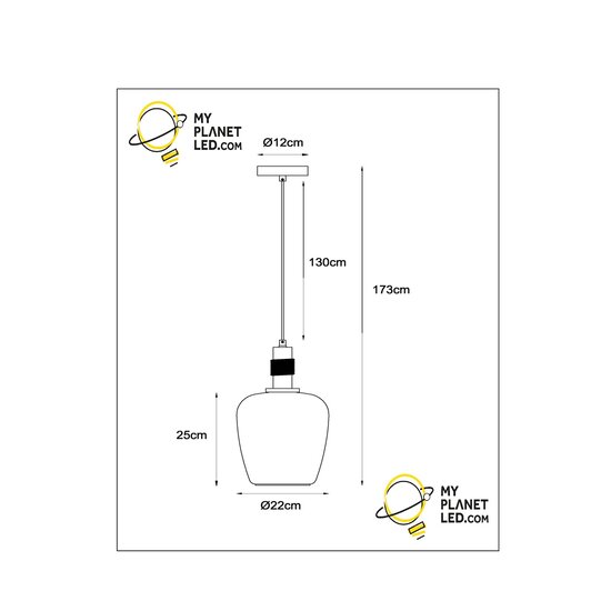 Esprit elegante hanglamp diameter 22 cm 1xE27 amber