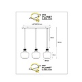 Lampe à suspension Esprit ambre 3xE27