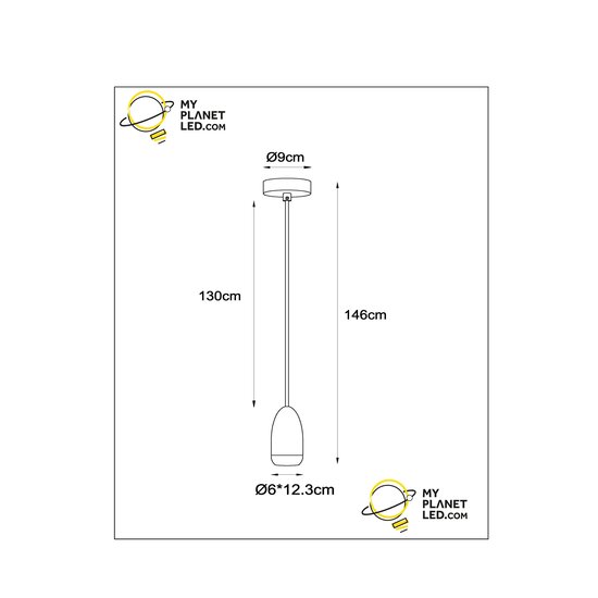 Vera zwarte kleine hanglamp diameter 10 cm 1xGU10