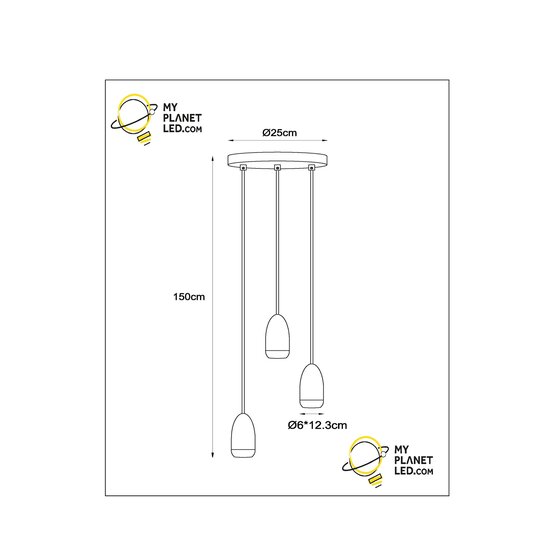 Lampe à suspension Vera taupe diamètre 25 cm 3xGU10