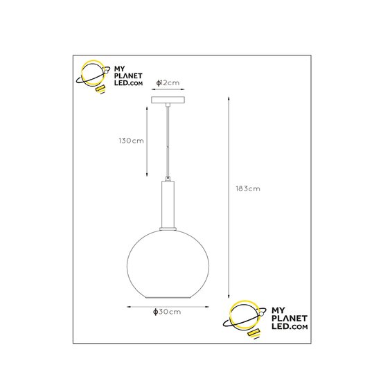 Mario enkele hanglamp diameter 30 cm 1xE27 zwart