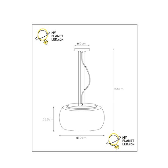 Valencia hanging lamp diameter 50 cm 3xE27 smoked