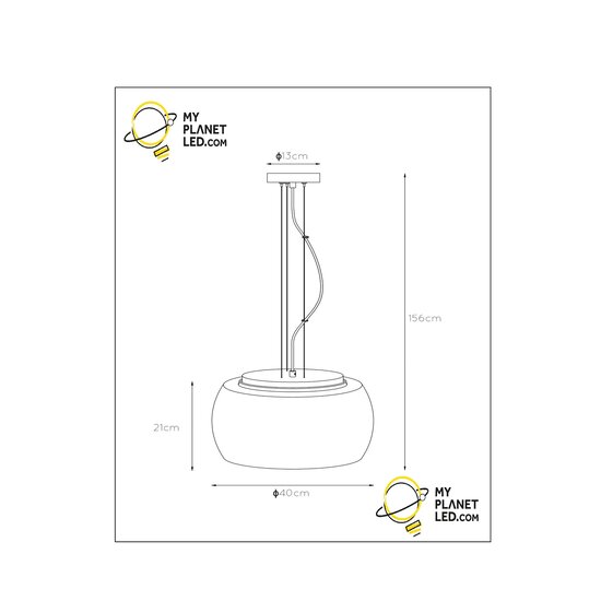 Valencia hanglamp diameter 40 cm 3xE27 gerookt