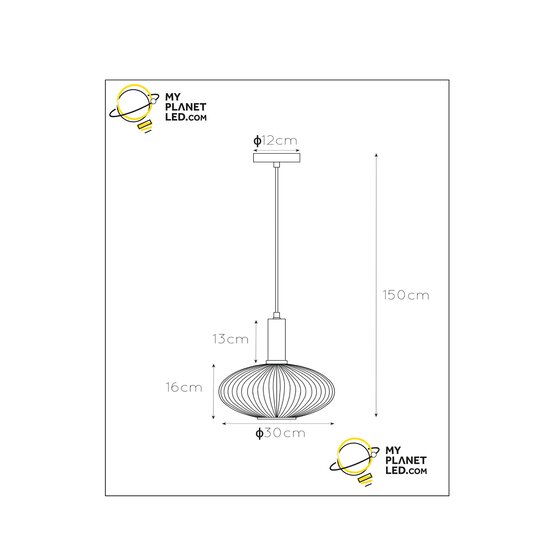Moema große Hängelampe Durchmesser 30 cm 1xE27 bernsteinfarben