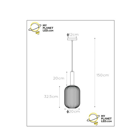 Moema petite suspension verte diamètre 20 cm 1xE27 vert