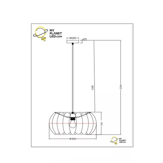 Lampe à suspension Annabello diamètre 40 cm 1xE27 gris