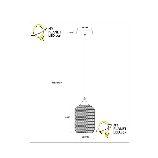 Messi small pendant lamp diameter 15 cm 1xE27 black