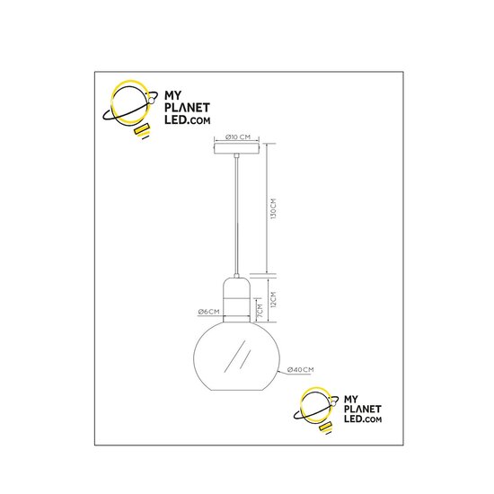 Lampe à suspension fumée Alana diamètre 40 cm 1xE27