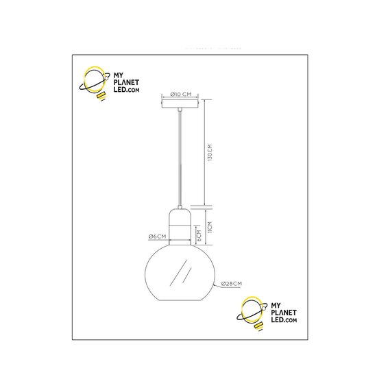 Alana medium gerookte hanglamp diameter 28 cm 1xE27