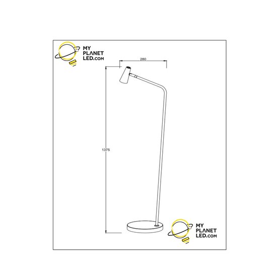 Lampadaire rechargeable blanc dimmable Starlink batterie 1x3W 2700K 3 StepDim