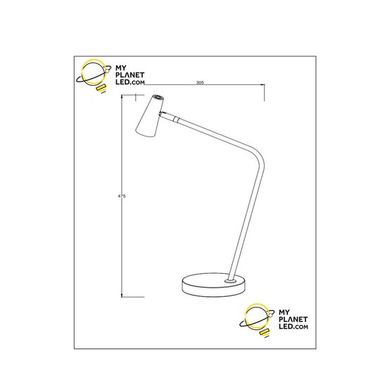 Starlink Lámpara de mesa recargable blanca pila/batería LED regulable 1x3W 2700K 3 StepDim
