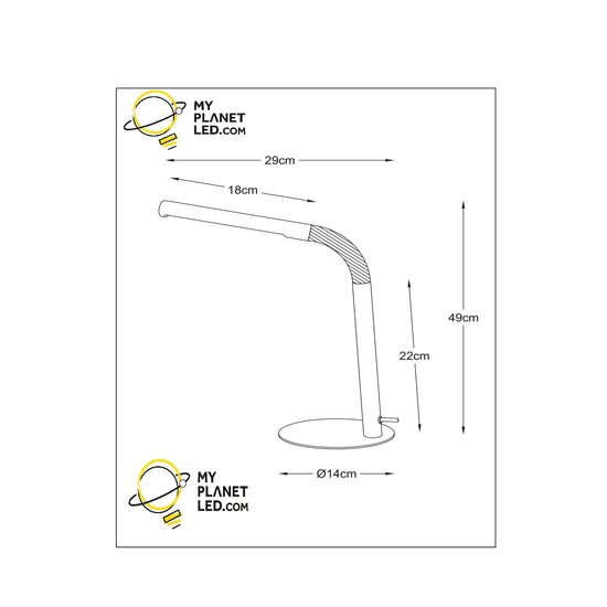 Lampe de bureau Gilles LED 1x5W 2700K noir 220V