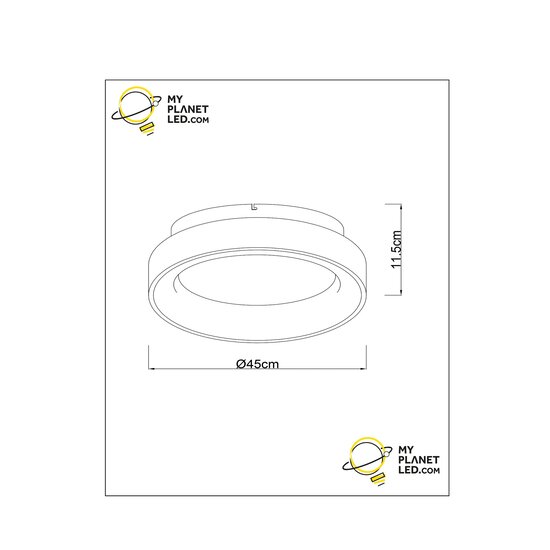 Plafonnier Myra 33W noir diamètre 45 cm LED dimmable 2700K