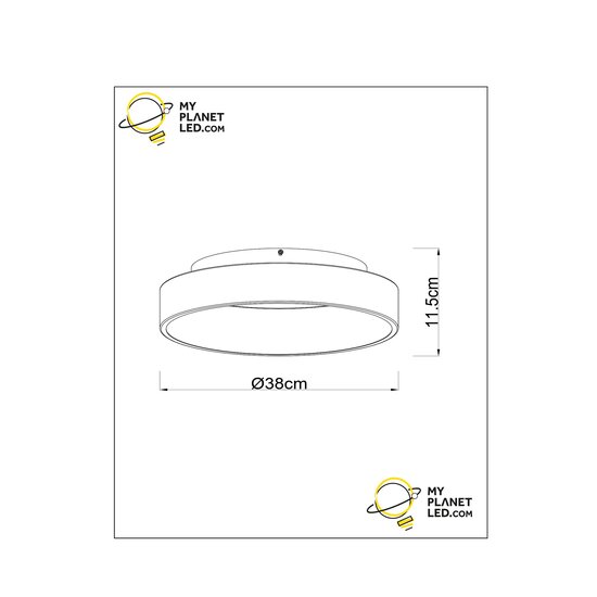 Myra plafondlamp diameter 38 cm LED dimbaar 1x22W 2700K zwart
