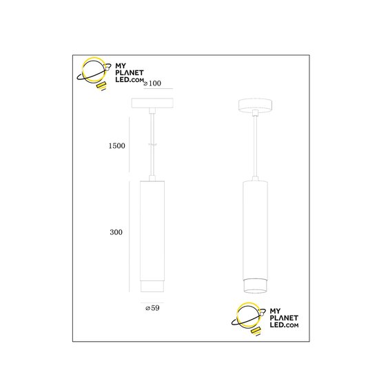 Lampe à suspension Filou diamètre 5,9 cm 1xGU10 noir