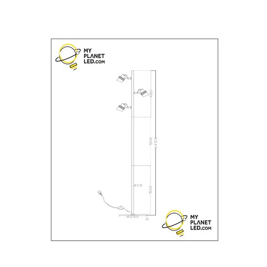 Alberto floor lamp 3xGU10 black