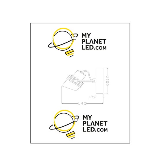 Alberto zwarte plafondspot 1xGU10