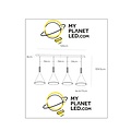 Plaster hanging lamp 4xE27 black
