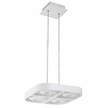 Fantasia suspension Galaxy pour au-dessus de la table à manger, carrée 302x302mm, 4 spots LED orientables de 5W, dimmable