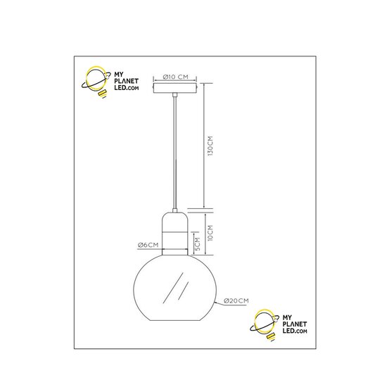 Alana petite suspension fumée diamètre 20 cm 1xE27