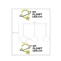 Alana 3x E27 hanging lamp opal