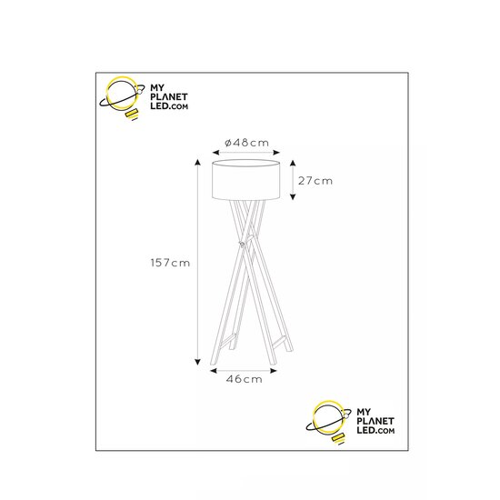 Flair natural floor lamp 1xE27