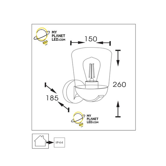 Applique Sultan éclairage extérieur 1xE27 IP44 noir