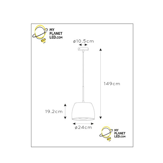 Alain hanglamp diameter 24 cm 1xE27 zwart