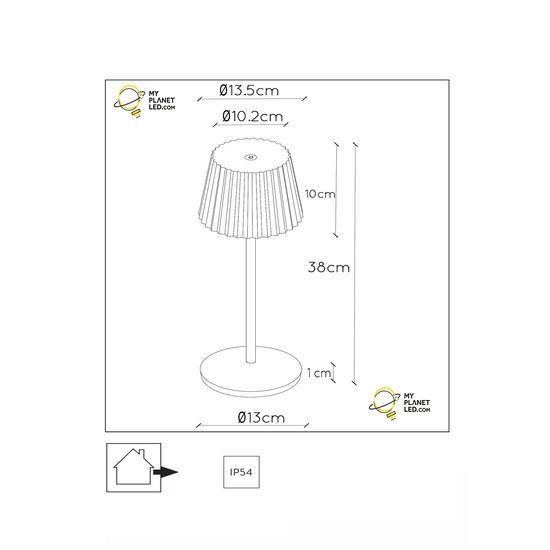Kiki black rechargeable table lamp outdoor lighting battery/battery LED dimmable 1x2W 2700K IP54 with wireless charging station