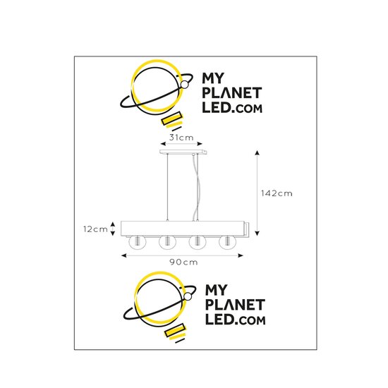 Tuur hanging lamp 4xE27 black