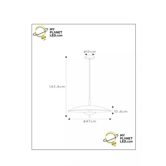 Canada hanging lamp diameter 47 cm LED dimmable 1x9W 3000K black