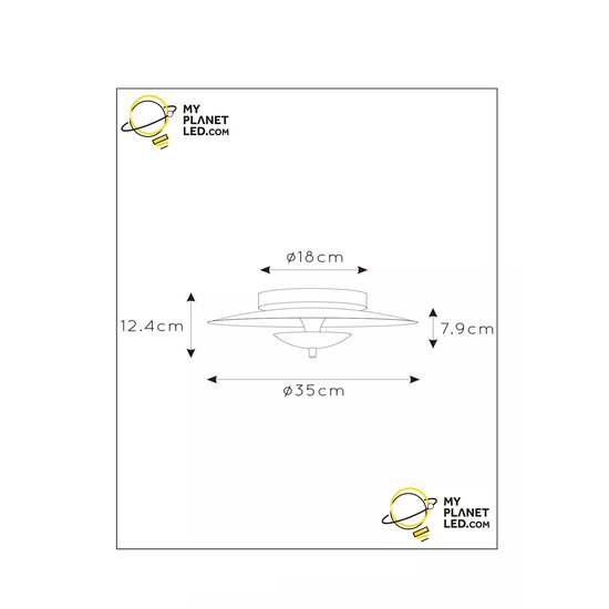 Canada ceiling lamp diameter 35 cm LED dimmable 1x9W 3000K black