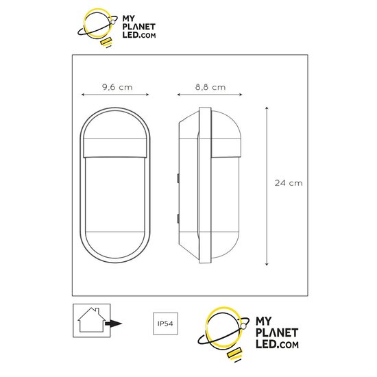 Pulso applique éclairage extérieur 1xE27 IP54 noir
