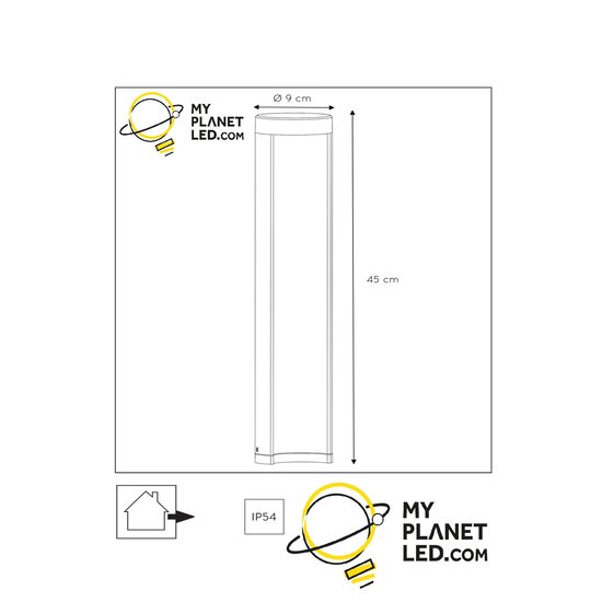 Como medium sokkellamp buitenverlichting diameter 9 cm LED 1x9W 3000K IP54 zwart