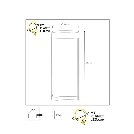 Como lage sokkellamp buitenverlichting diameter 9 cm LED 1x9W 3000K IP54 zwart