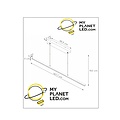 Macho lámpara colgante larga LED regulable 36W 2700K negro