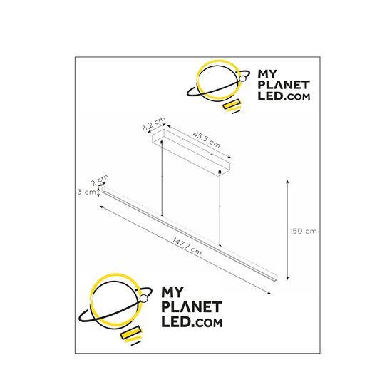 Macho lámpara colgante larga LED regulable 36W 2700K negro