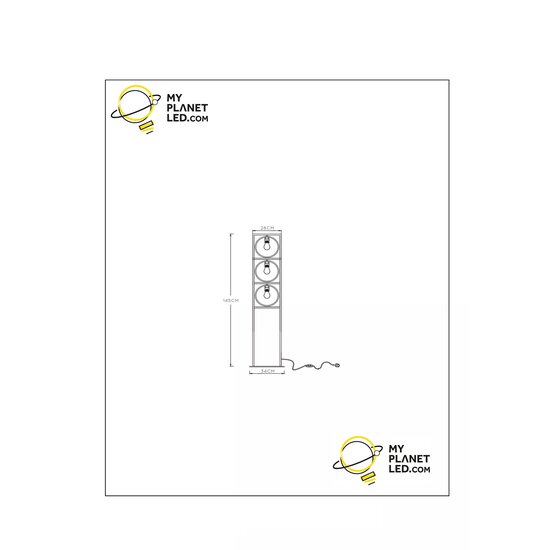 Suzy black special floor lamp with 3x E27