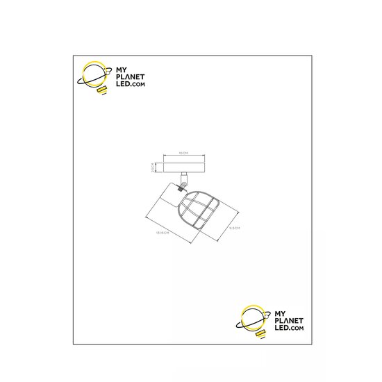 Felix metalen zwarte plafondspot 1x E14