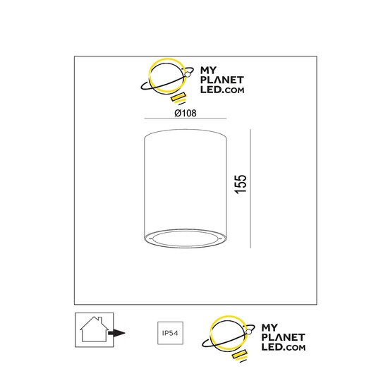 Spot de plafond Volare éclairage extérieur diamètre 10,8 cm 1xE27 IP54 noir