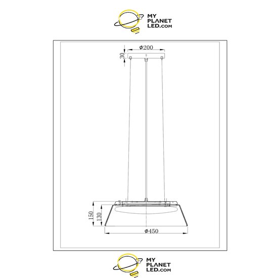 Lampe à suspension Fumado diamètre 45 cm dimmable 22,6W 2900K fumée