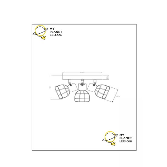 Felix triple metalen plafondspot zwart 3x E14