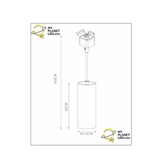 TRACK white Flora hanging lamp - 1-phase track system / track lighting - 1xGU10